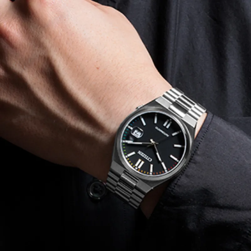 CITIZEN Automatic Mechanical Movement Stainless Steel Strap Watch 40mm Men's Watch Black Dial-3