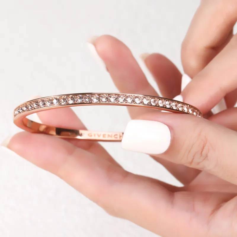 Givenchy SWAROVSKI ELEMENT CRYSTAL ROSE GOLD HINGED BRACELET-6