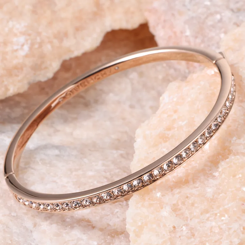 Givenchy SWAROVSKI ELEMENT CRYSTAL ROSE GOLD HINGED BRACELET-3