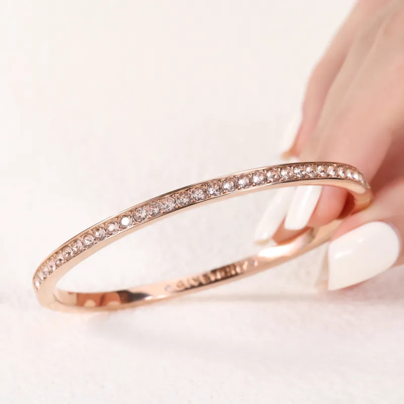 Givenchy SWAROVSKI ELEMENT CRYSTAL ROSE GOLD HINGED BRACELET-5