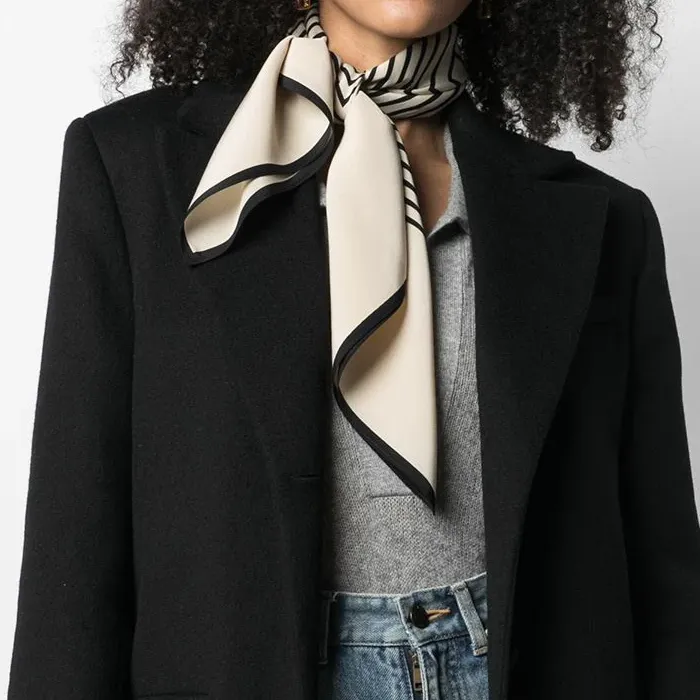 TOTEME Stripe Printed Square Shaped Scarf-1