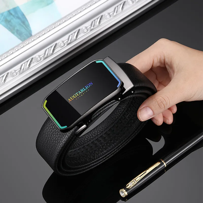 AUGTARLION Luxury Business Young And Middle Aged Top Grain Cow Leather Leather Belts Men's Multicolor 3.5cm-6