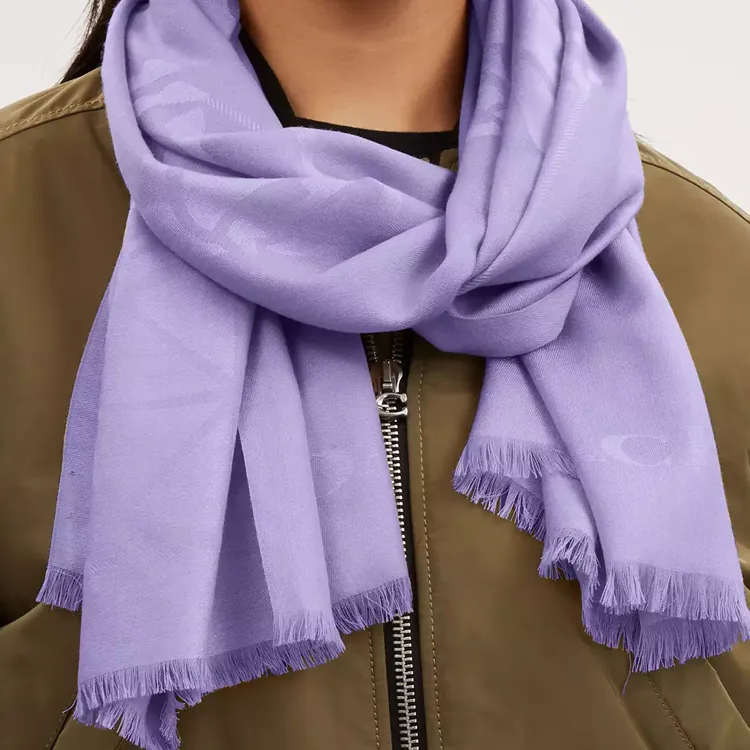 COACH Wool Knit Scarves Women's Purple-1