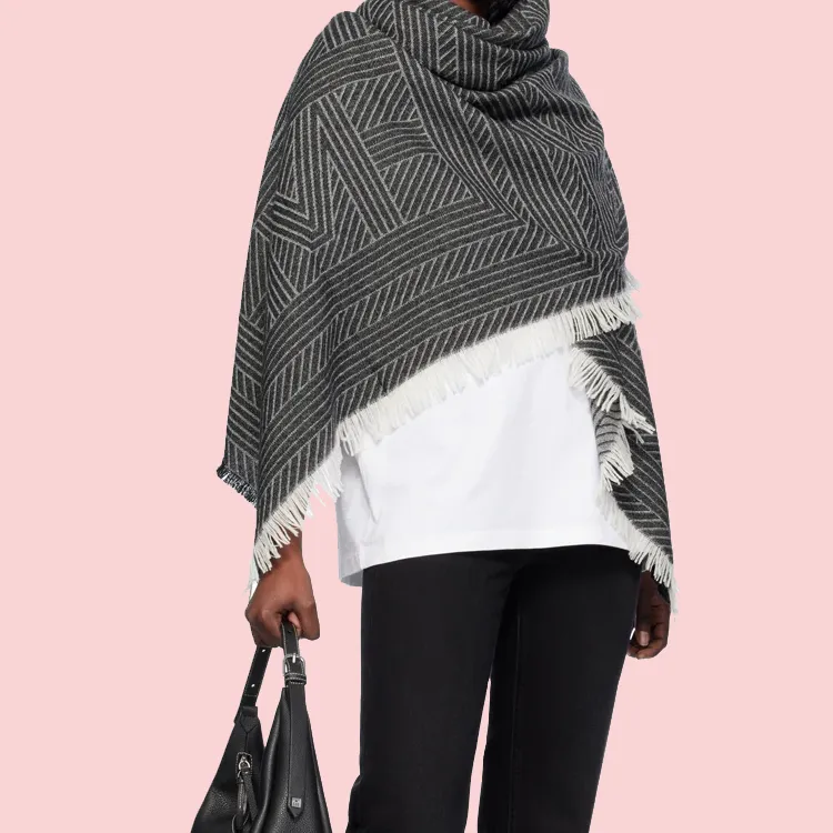 TOTEME Virgin Wool Knit Scarves Women's Gray-2