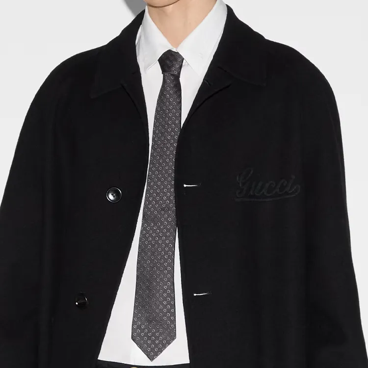 GUCCI Horsebit Jacqurad Tie-1