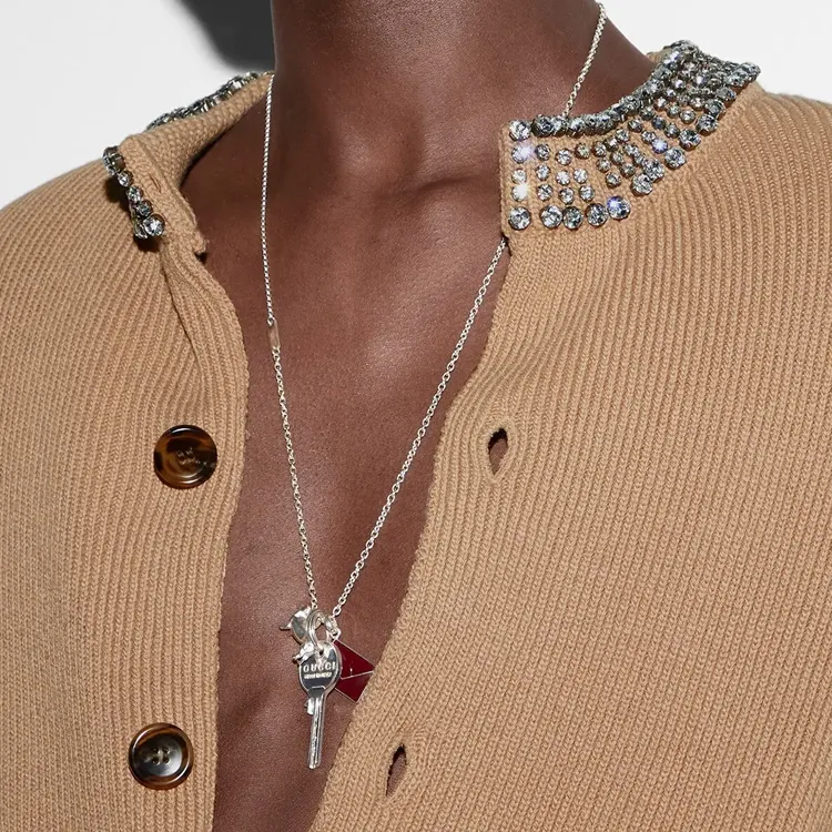 GUCCI FW24 TRADEMARK CHAIN NECKLACE WITH PENDANT-3
