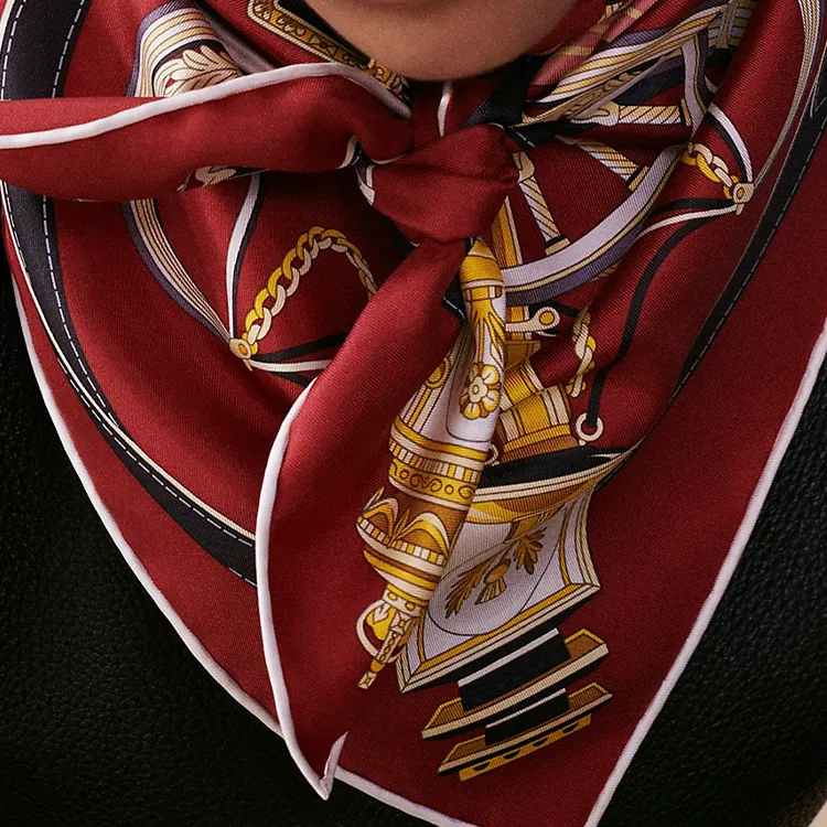 HERMES Silk Scarves Women's Red-1