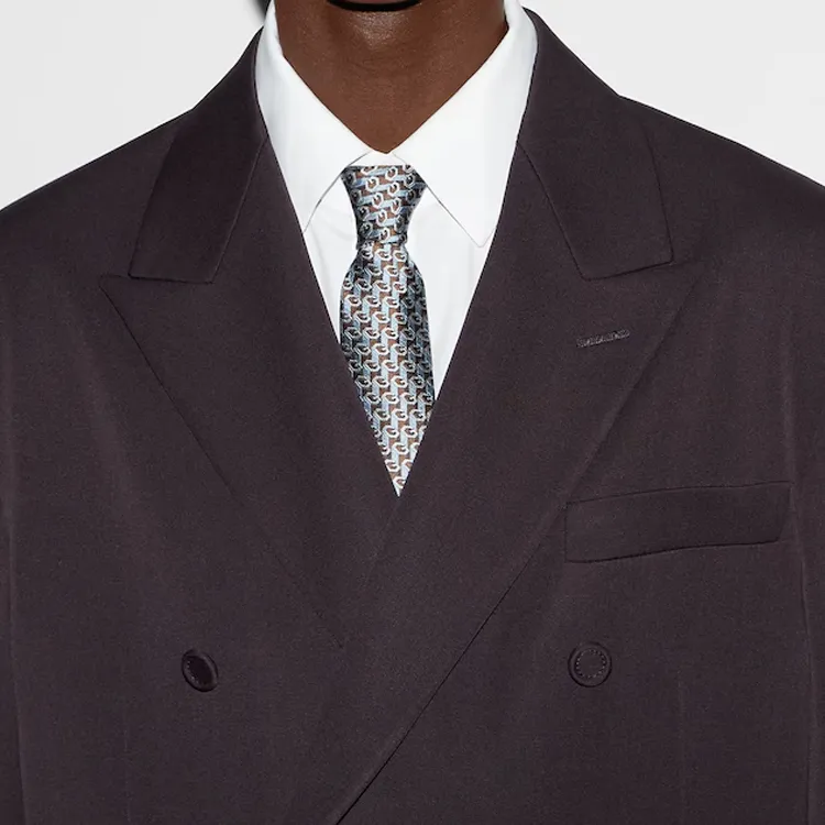 GUCCI Silk Ties Men's Light Blue/Brown-1