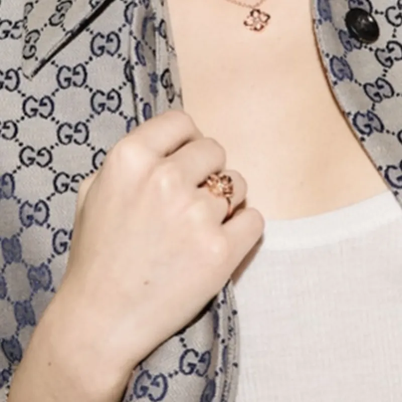 GUCCI 18K Rose Gold Rings Women's Gold-3