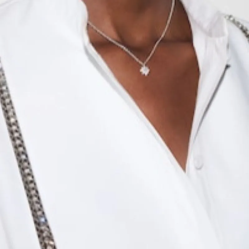 GUCCI 18K White Gold Necklaces Women's Silver-2