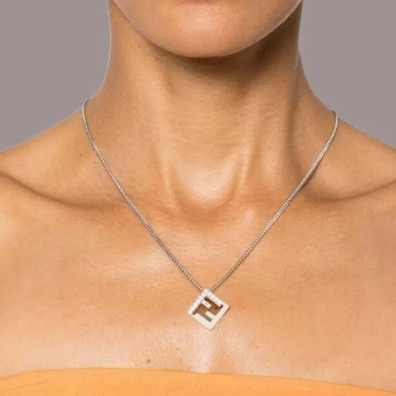 FENDI Brass Necklaces Women's Silver-2