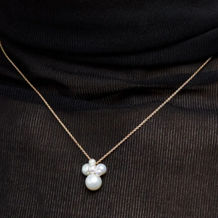 Sophie Bille Brahe 14K Yellow Gold Bisou Simple Pearl Necklace-1