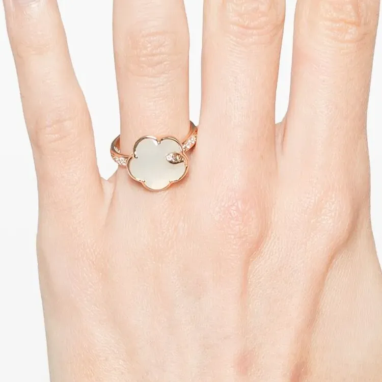 Pasquale Bruni 18K Rose Gold Petit Joli Lunaire Diamond And Pearl Ring-2