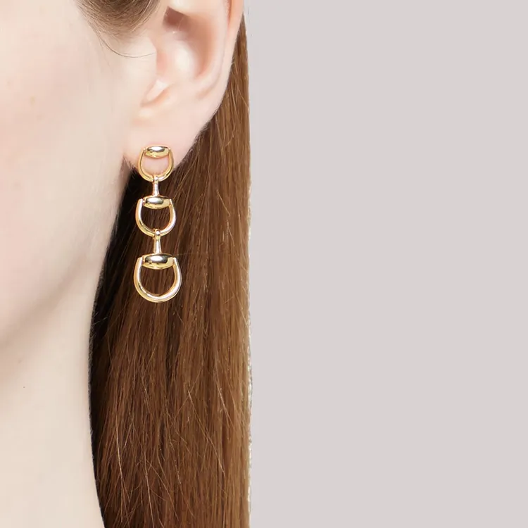 GUCCI 18K Gold Earrings Women's Gold-2