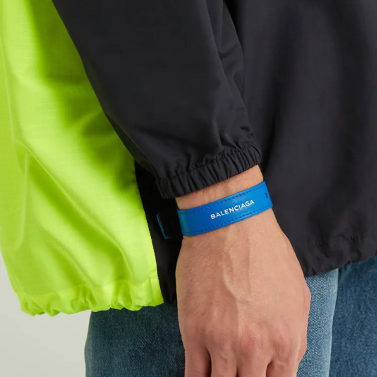Balenciaga Leather Bracelets Unisex Blue-2