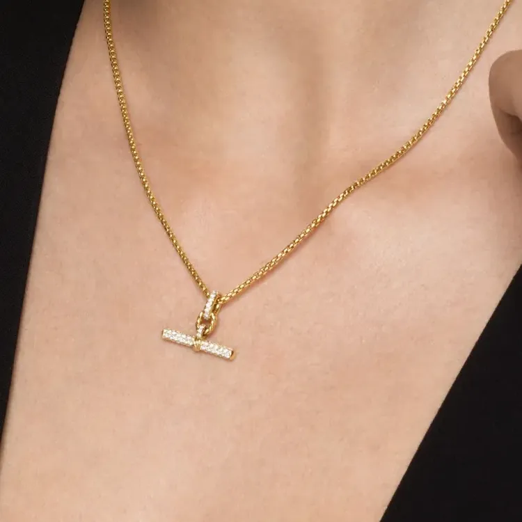 David Yurman 18K Gold Dy Madison® Diamond Necklace-2
