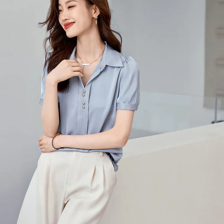 Mo Han Yi Mei Shirt Women's Light Blue-2