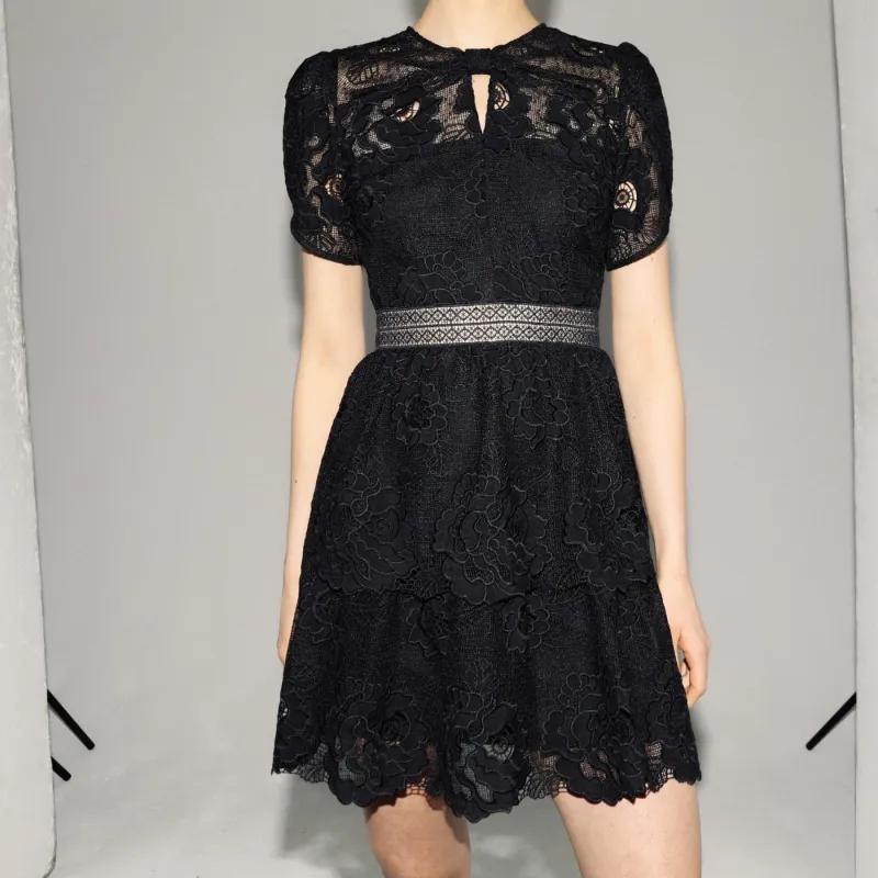 Self-portrait Short-Sleeved Dresses Women's Black-1