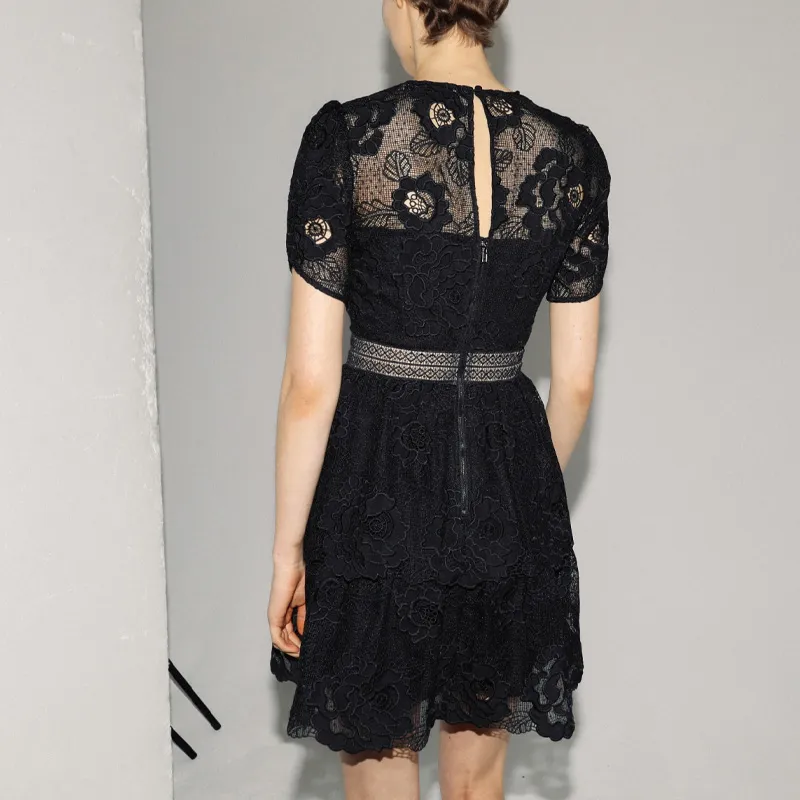 Self-portrait Short-Sleeved Dresses Women's Black-2