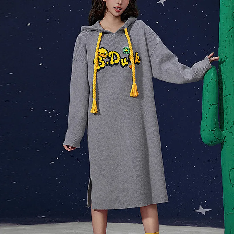 B.Duck Long Sleeved Dresses Women's Gray-1