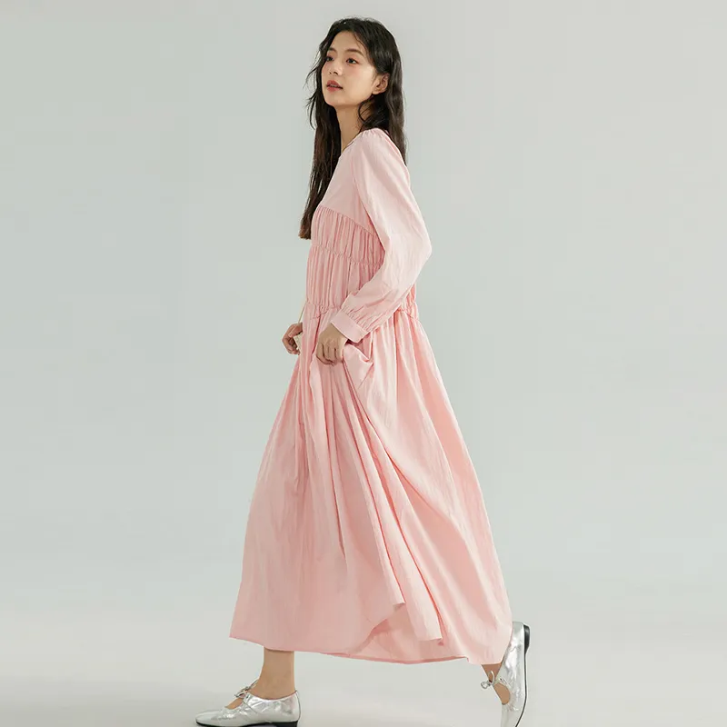 Demana Long Sleeved Dresses Women's Cyan Pink-1