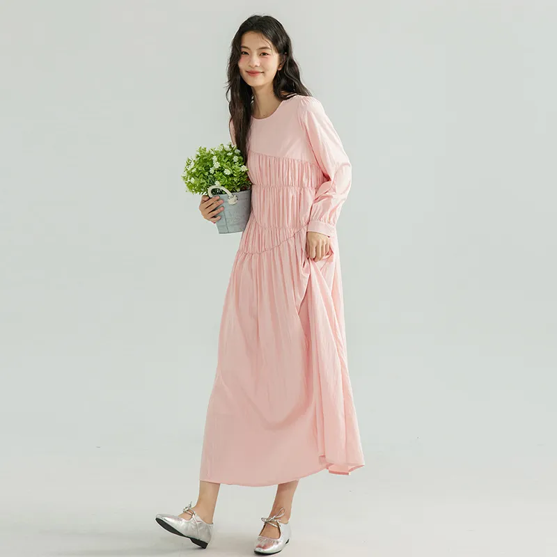 Demana Long Sleeved Dresses Women's Cyan Pink-2