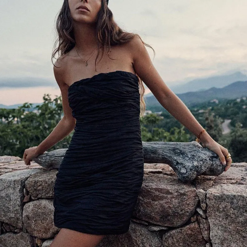 ZARA Sleeveless Dress Women's Black-2