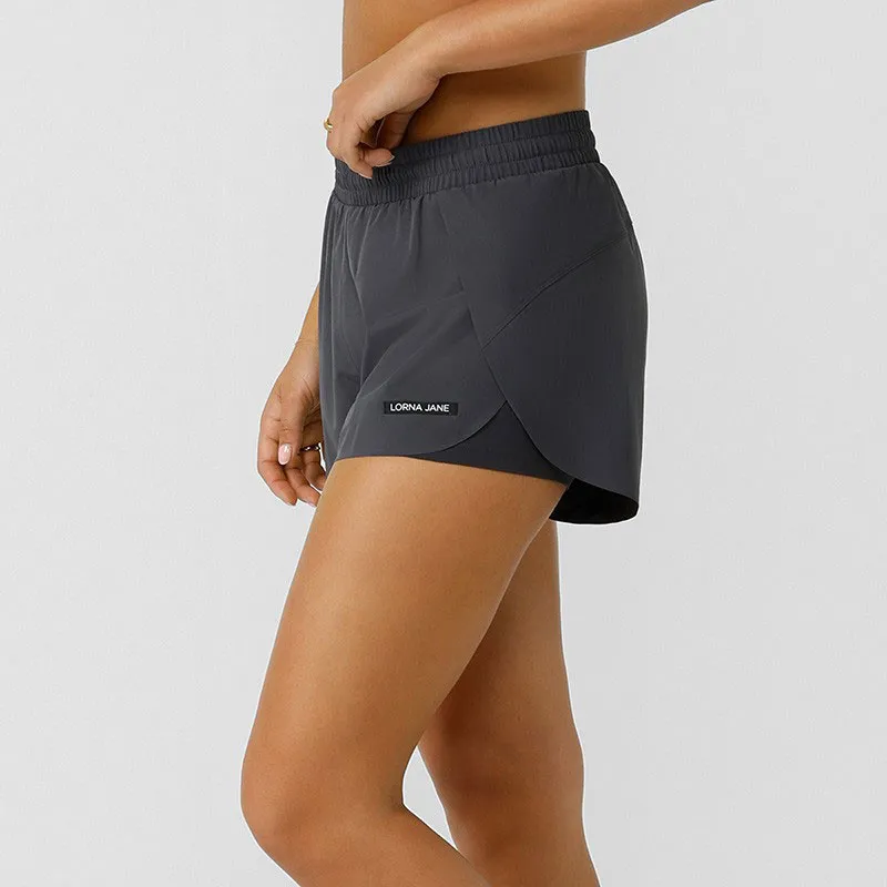LORNA JANE Casual Shorts Women's Silver Gray-3