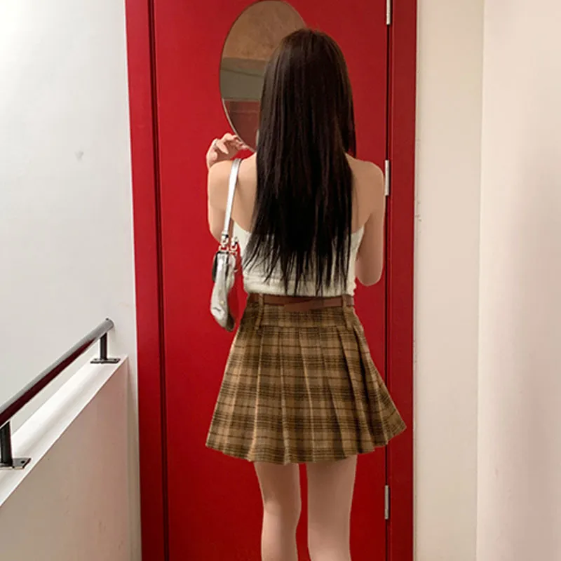 HUASJ Casual Short Skirts Women's Khaki-2