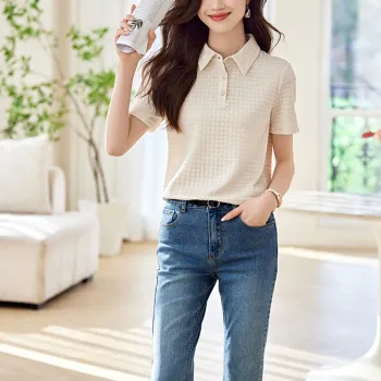 Mo Han Yi Mei Polo Shirt Women's Ecru