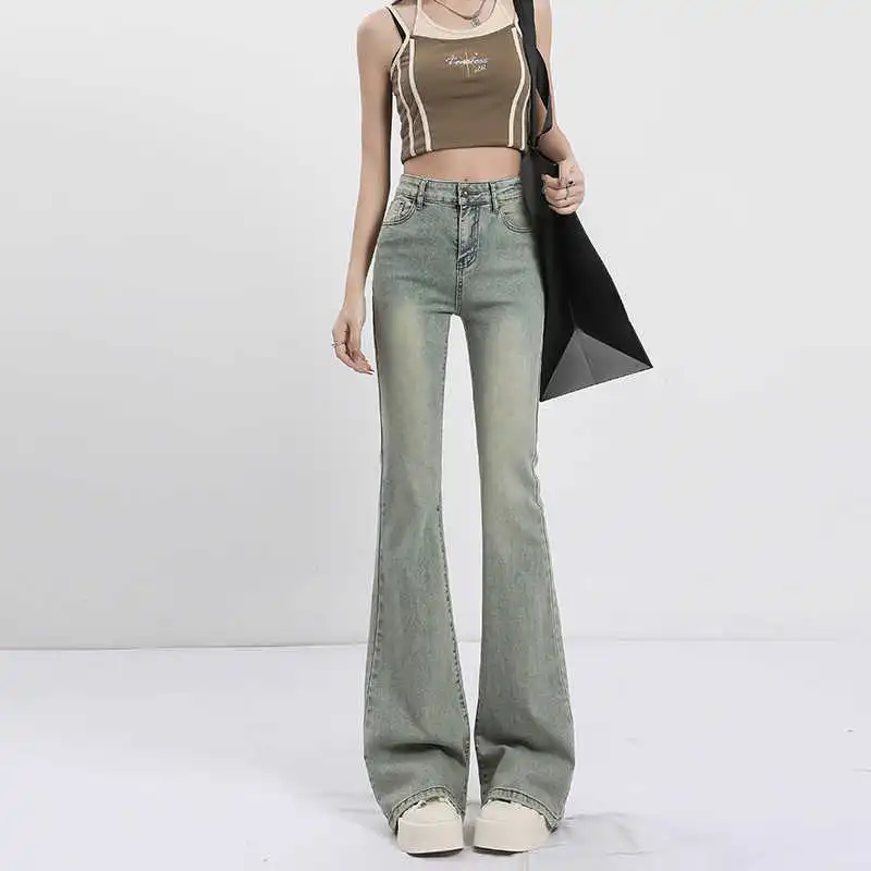 YINLEI Jeans Women's Yellow-1