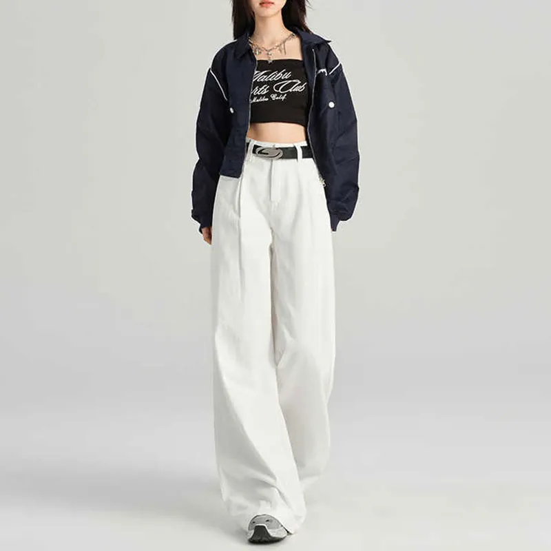 YINLEI Jeans Women's White-1