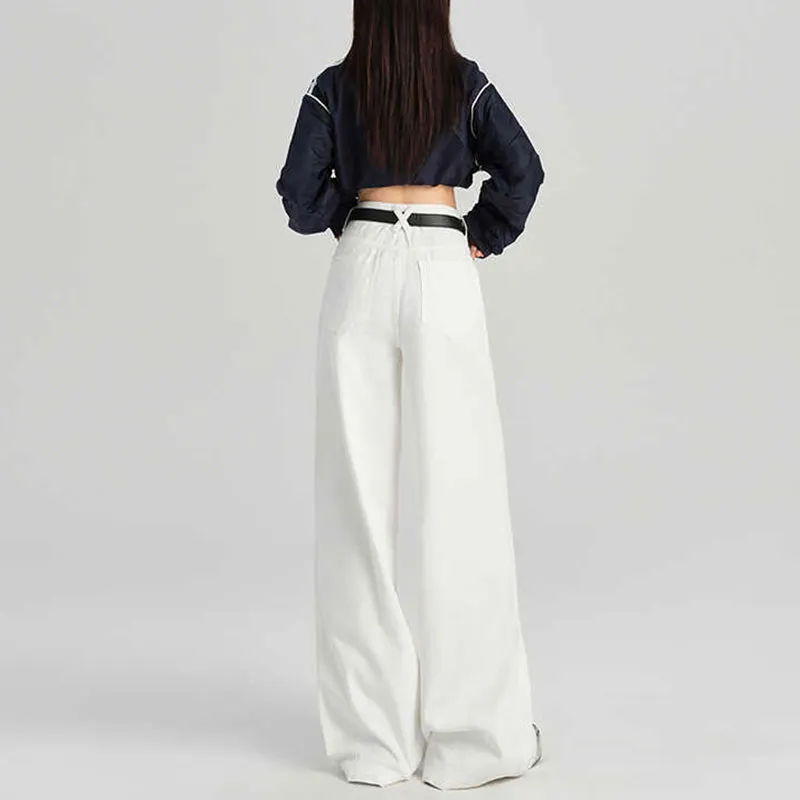YINLEI Jeans Women's White-2
