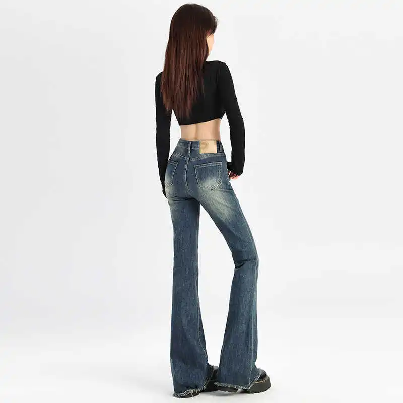 YINLEI Jeans Women's Vintage Blue-2