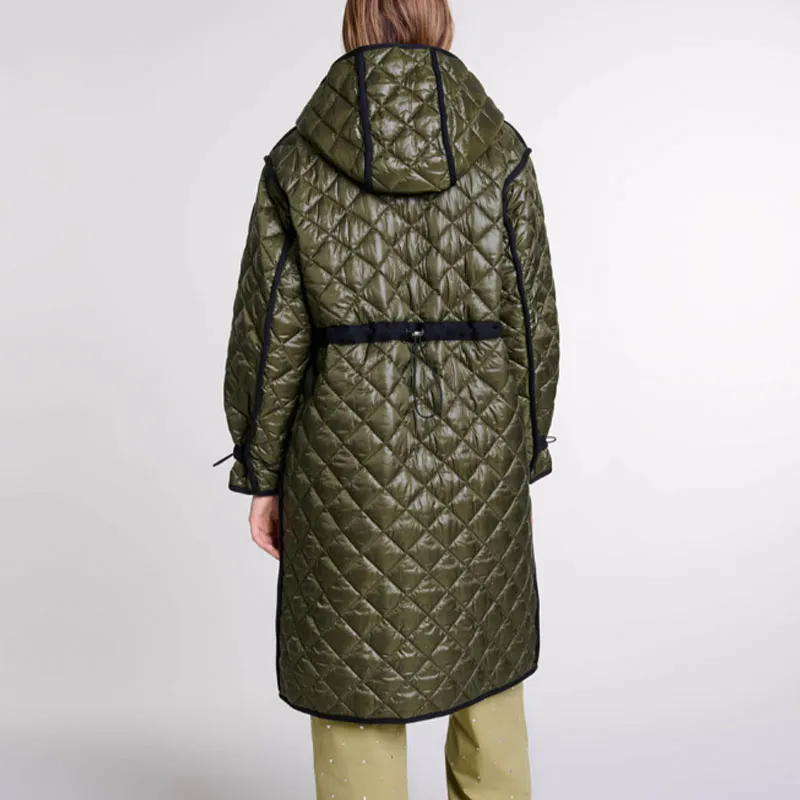Maje Contrast trim Quilted Puffer Jacket-3