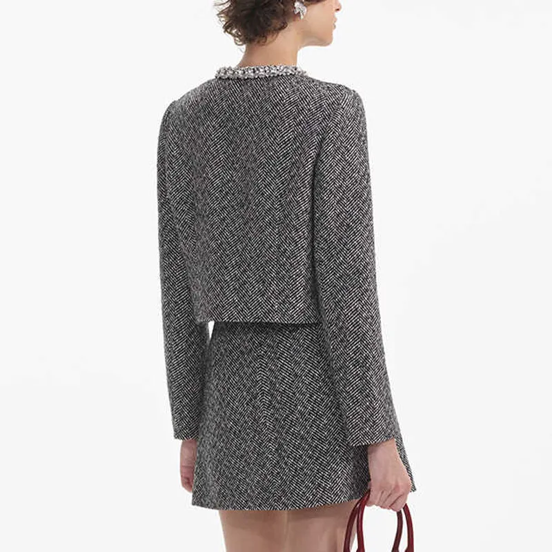Self-portrait Herringbone Jacket-2