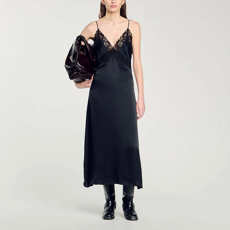 Sandro Embroidered edge Midi Dress-3