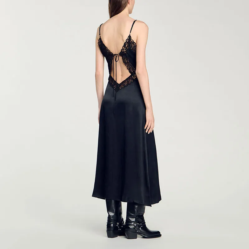 Sandro Embroidered edge Midi Dress-2