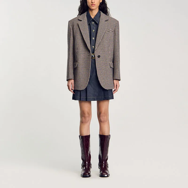 Sandro Dogtooth Blazer-1