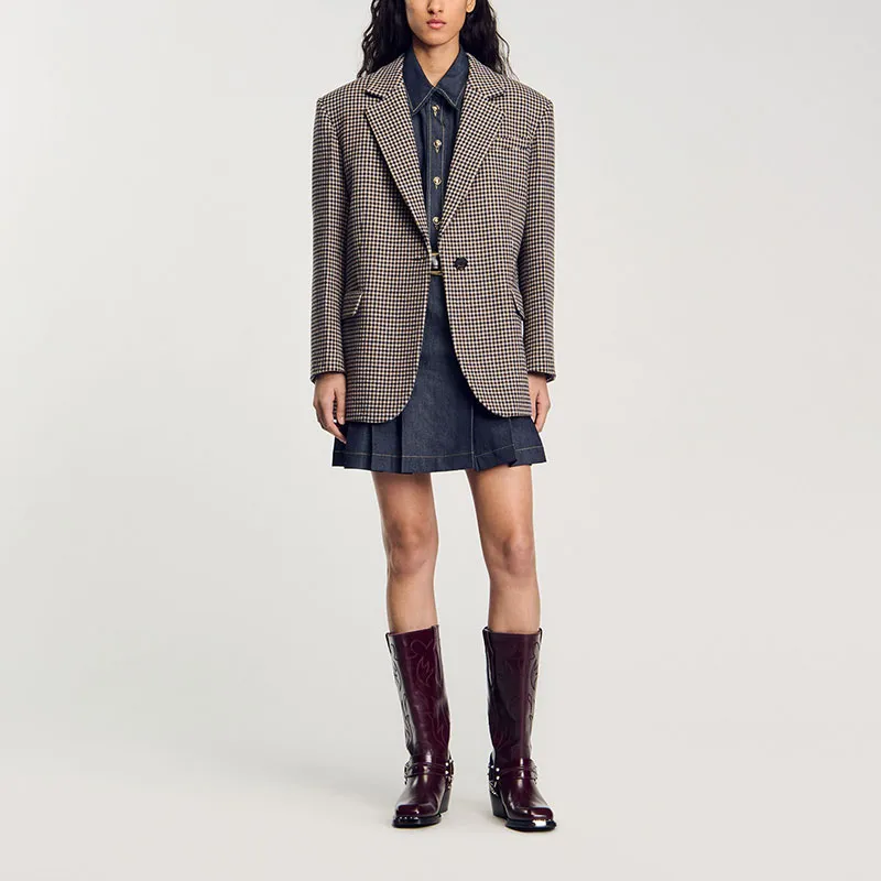 Sandro Dogtooth Blazer-3