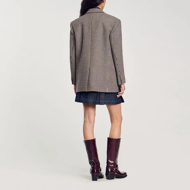 Sandro Dogtooth Blazer-2