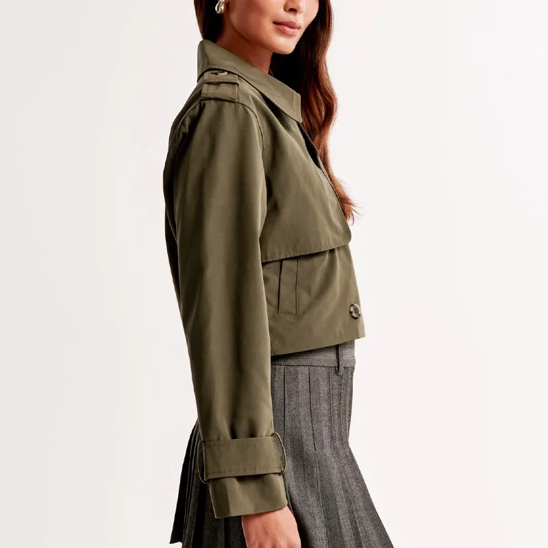 AF Trench Coat Women's Olive Green-3