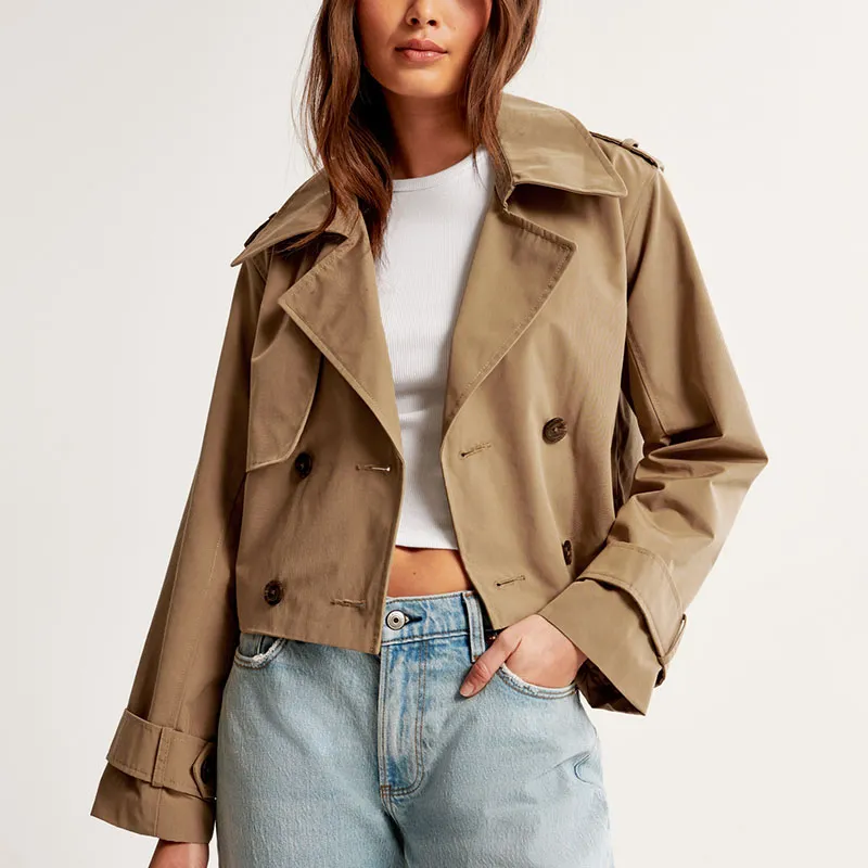 Abercrombie＆Fitch Trench Coats Women's Caramel-1