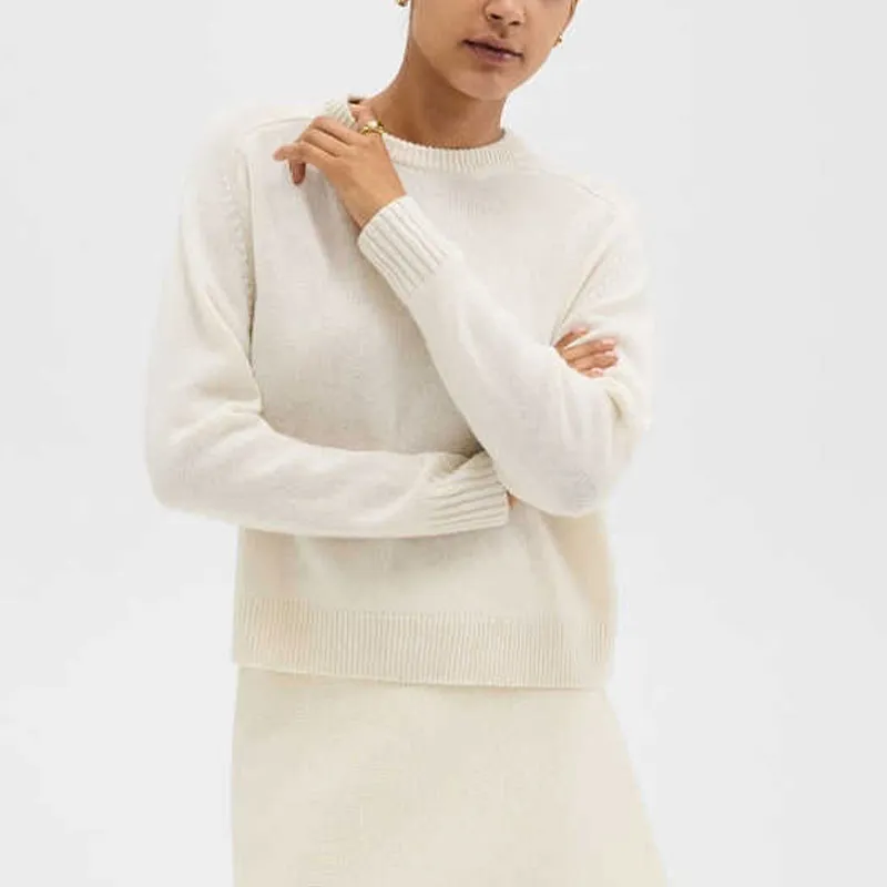 THEORY Cashmere Sweater Women's Ivory White-1
