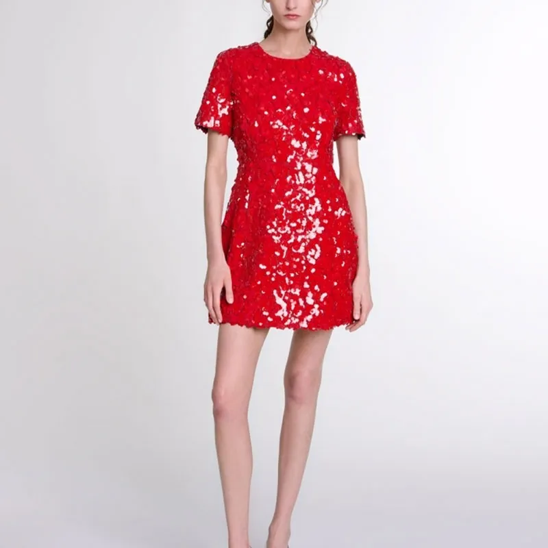 Maje Floral print Sequinned Mini Dress-1