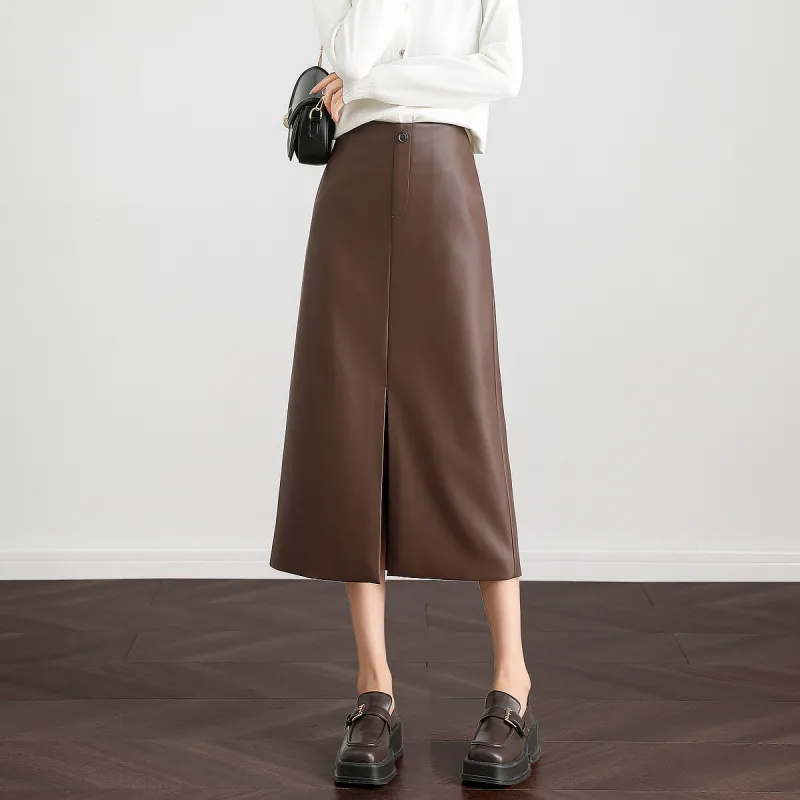 【dme】 Leather Long Skirts Women's-1