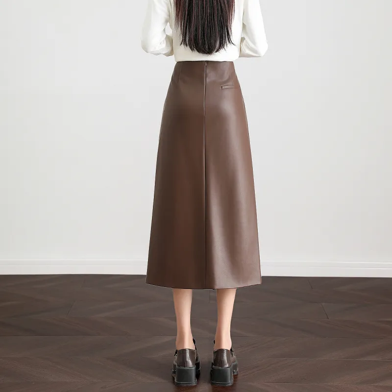 【dme】 Leather Long Skirts Women's-3