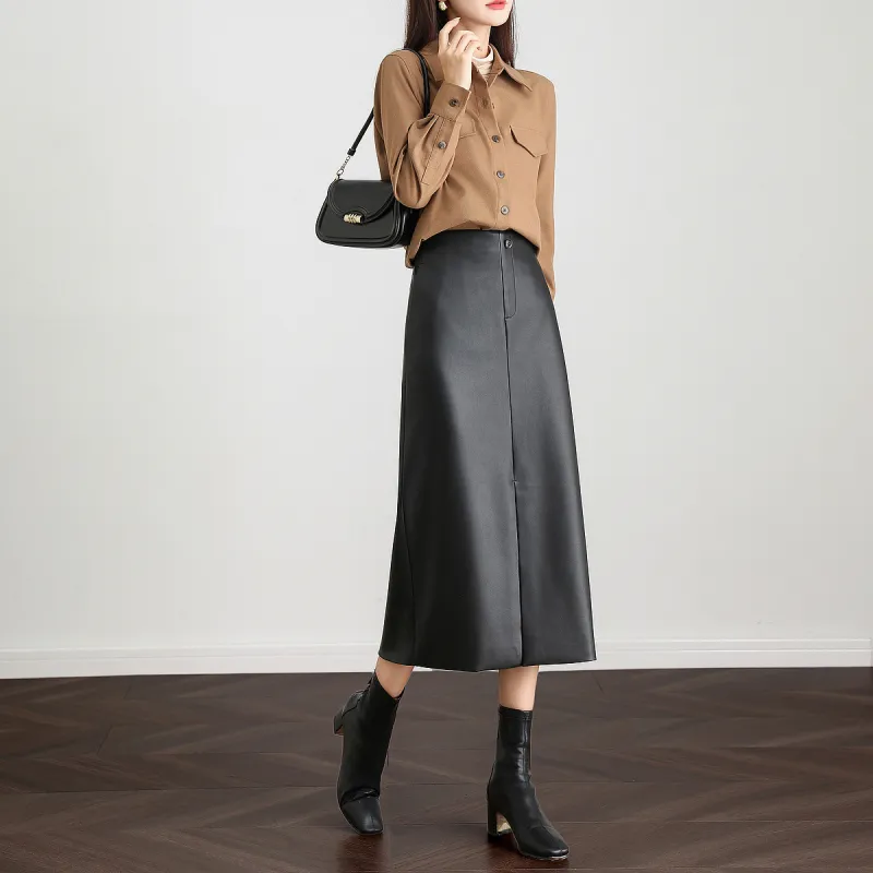 【dme】 Leather Long Skirts Women's-5