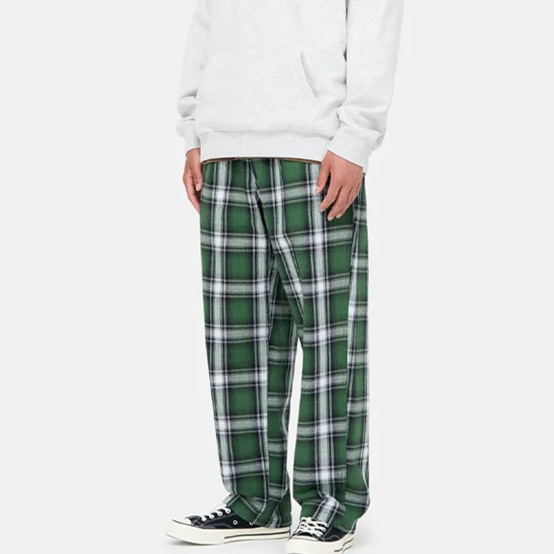 Gramicci FW24 Casual Pants Unisex White Green Plaid-3