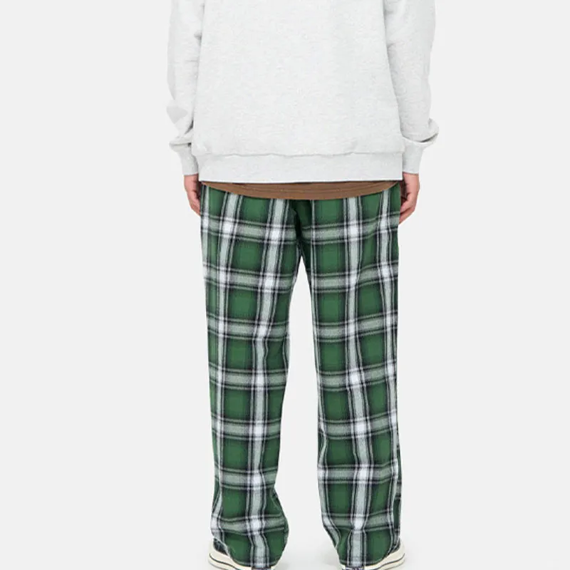 Gramicci FW24 Casual Pants Unisex White Green Plaid-2